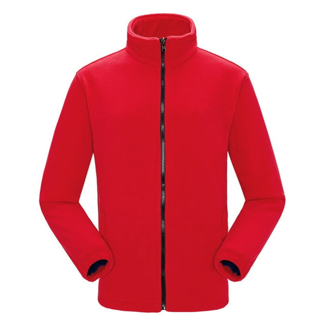 LSLJS Women's Warm Double-sided Fleece Jacket with Thickened Outdoor Charging Jacket Inner Liner( Red, L)
