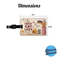 thumbnail image 3 of Crazy Cat Lady Funny Cartoon Faux Leather Travel Luggage Tag, 3 of 7