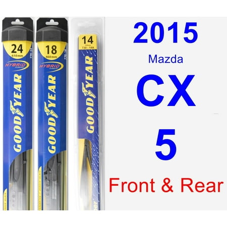 2015 Mazda CX-5 Wiper Blade Set/Kit (Front & Rear) (3 Blades) - (Best Wiper Blades For Mazda 3)