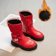 thumbnail image 7 of gcong Girls Mid Calf Boots Velvet Winter Fashion Boots Leather High Boots For Children, 7 of 7