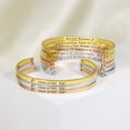 thumbnail image 2 of "You did it…" Gold Stainless Steel Graduation Theme Hidden Message Gift for Her Cuff Bracelet with Gift Set, 2 of 12