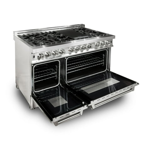 ZLINE - Professional 6 Cu. Ft. Freestanding Double Oven Dual Fuel Range - Stainless steel