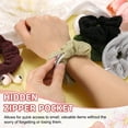 thumbnail image 4 of Uxcell 4pcs Scrunchies with Pocket Zipper (2 Inch) - Bling Scrunchie Hair Ties & Elastic Hair Bands, for Girls Women Ponytail Accessories Holder Coins Keys, Blue, 4 of 6