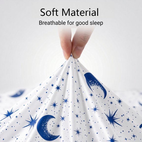 Elegant galaxy print 3/4pc bedding set with 1 fitted sheet, 1 flat sheet, 1/2 pillowcases. Soft, breathable, shrink and fade resistant. Ideal for bedroom decor and gifting(White,Twin)