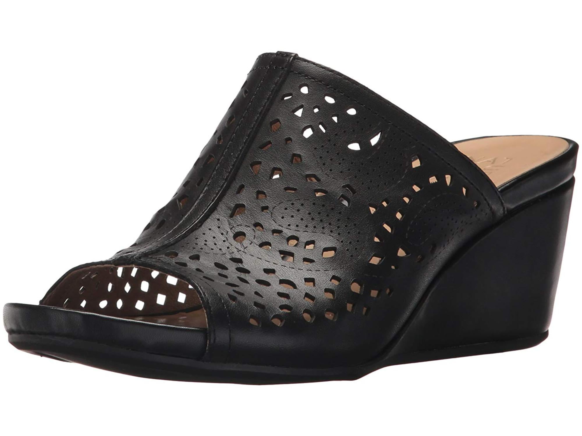 Womens Peep Toe Casual Mule Sandals