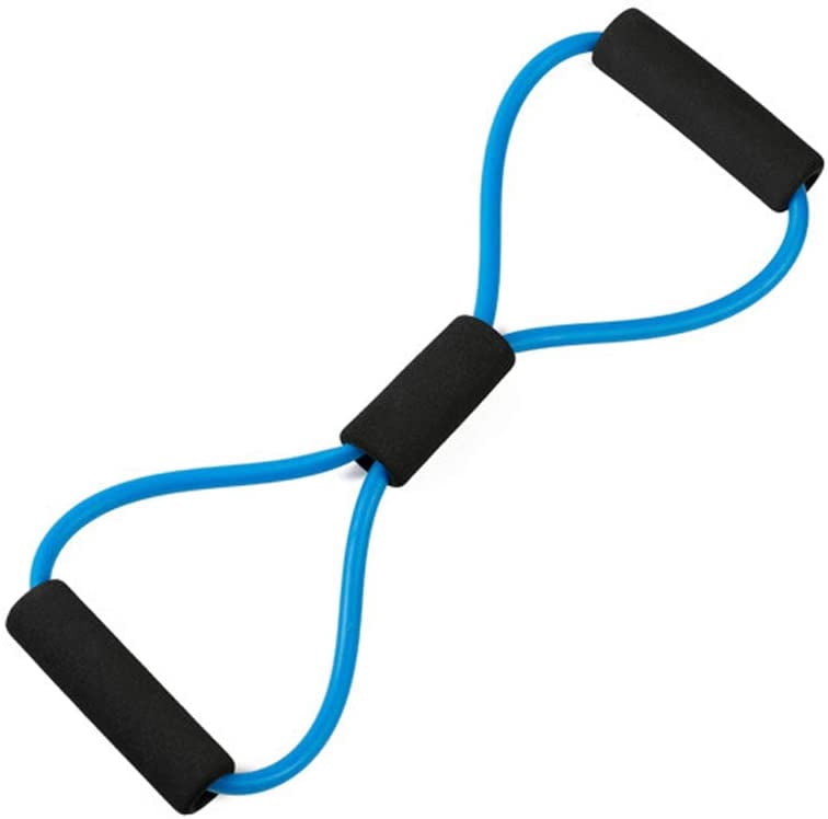2Pcs Yoga Gym Fitness Resistance 8 Word Chest Expander Rubber Tubes Pull Rope Workout Muscle Elastic Bands For Sports Exercise (Blue)