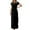 A-Black776, variant on Womens Solid Pleated Dress Loose Flowy Short Sleeve Round Neck Maxi Dress Stretchy Minimalist Casual Dresses