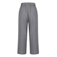 thumbnail image 5 of Dovford Women's Summer Casual Linen Pants Elastic Waist Loose Fit Straight Leg Crop Pants Beach Trousers with Pockets, 5 of 6