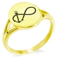 thumbnail image 1 of Stainless Steel Infinity Nautical Anchor Minimalist Oval Top Polished Statement Ring, 1 of 1