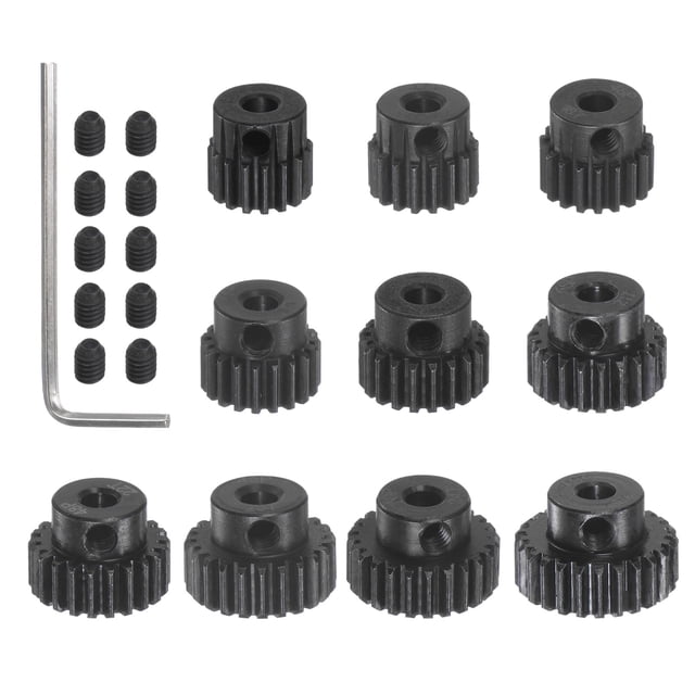 Juego de Engranajes de Piñón Endurecido 48P 10uds 16T 17T 18T 19T 20T 21T 22T 23T 24T 25T 3.175mm Unique Bargains