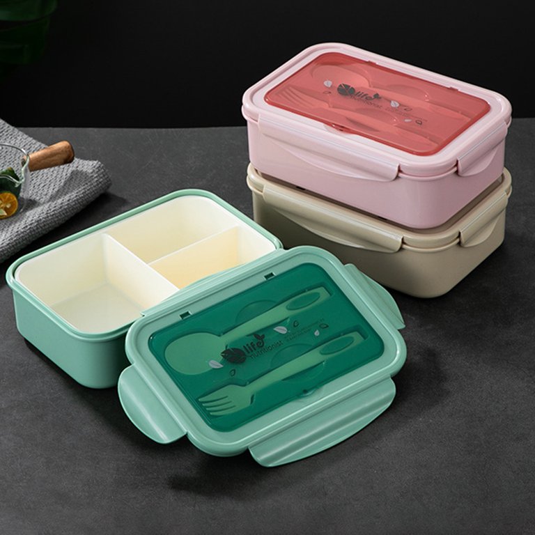 Zexumo Premium Bento Lunch Box, 2 Compartments, Leak-proof, Includes Sauce  Container, Divider, Cutlery , 2000ML Japanese Bento Box for Adults & Kids,  Microwave-& Dishwasher-safe 