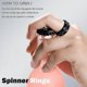 thumbnail image 4 of Juego de 4 anillos Fidget Spinner de acero inoxidable, anillos de boda geniales, joyería, 9, 4 of 4