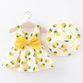 thumbnail image 2 of FYMNSI Baby Girl Clothes Summer Halter Backless Dress Casual Toddler Girls Flower Sundress with Hat 2-3T, 2 of 3