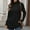 01 Black, variant on Women's Knitted Solid Color High Neck Loose Long Sleeved Slit T-shirt Top Long Trendy Side Split Top