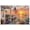 Unframe-style, variant on American Flag Canvas Wall Art Ocean Sunset Beach House Porch with Sailboats Patriotic Coastal Landscape Painting for Living Room Bedroom Home Office Wall Decor