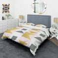 thumbnail image 3 of Designart 'Triangular Gold Design' Mid-Century Duvet Cover Set, 3 of 4