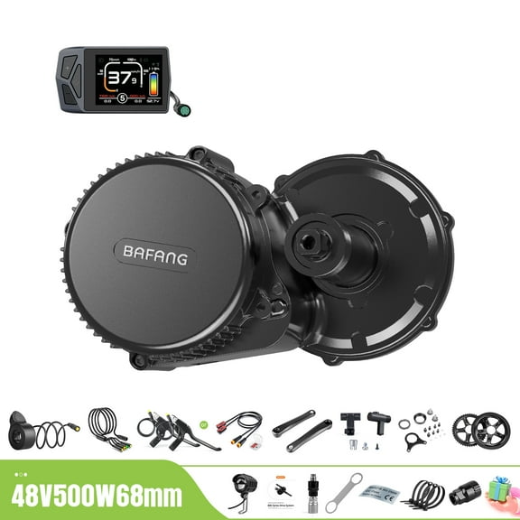 48V500W BAFANG BBS02B Mid Drive Motor Electric Conversion Kit with EKD01 Display 44T Chainwheel For 68-73mm Mountain Ebike Road Bike (Battery is not Included)