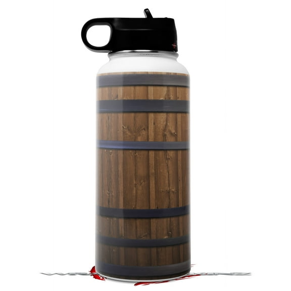 Skin Wrap Decal compatible with Hydro Flask Wide Mouth Bottle 32oz Wooden Barrel (BOTTLE NOT INCLUDED)