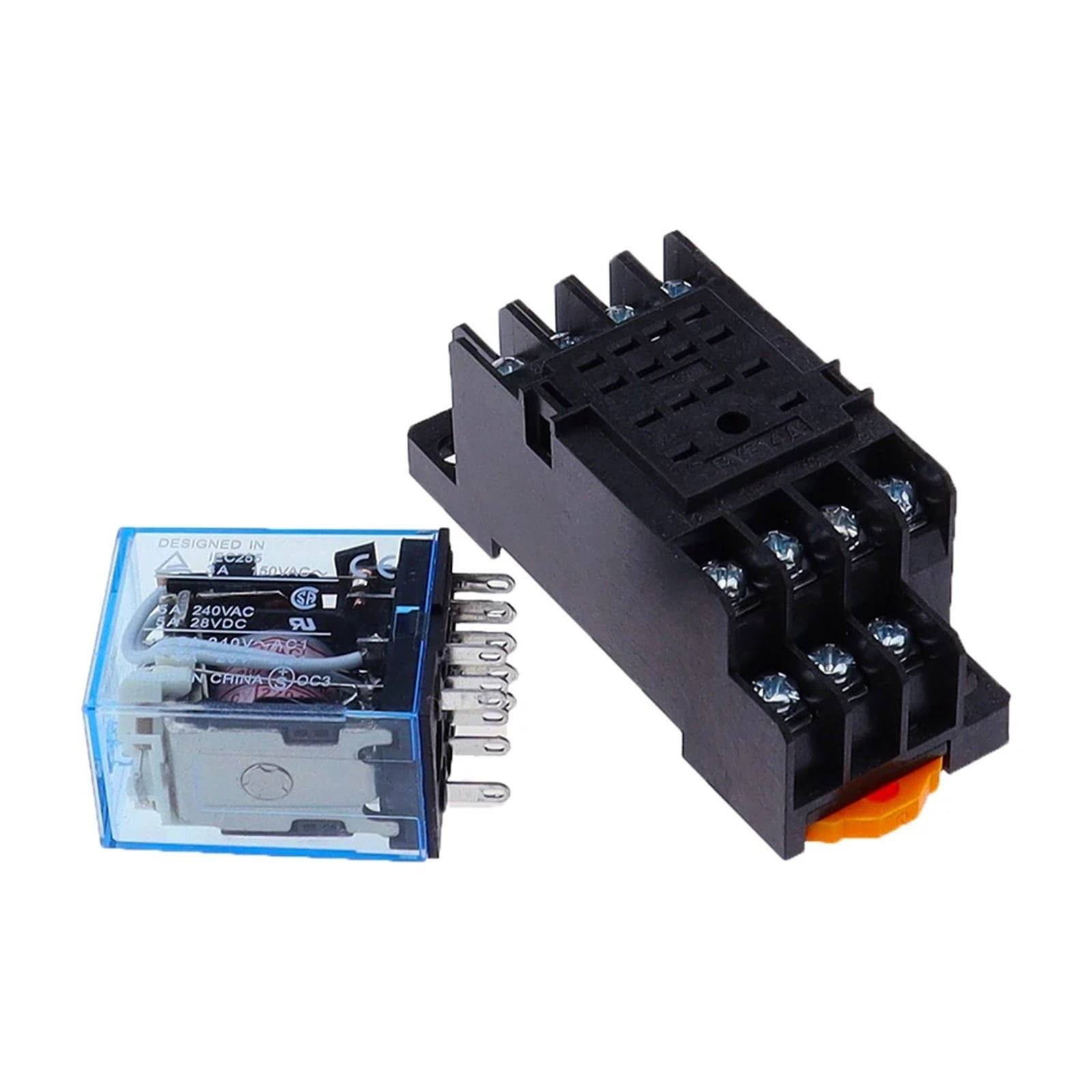 1 set MY4 small Electromagnetic relay Power Relay DC12V DC24V AC110V AC220V Coil 4NO 4NC DIN Rail 14 pins + Base Mini relay
