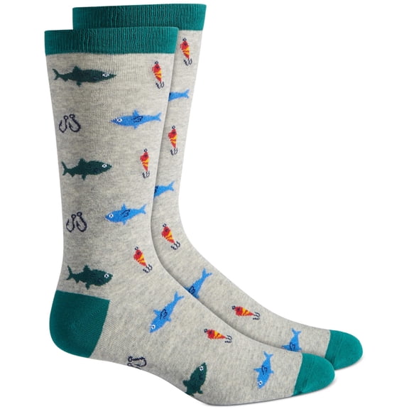 Club Room Men's Fishing Crew Socks Gray Size Regular