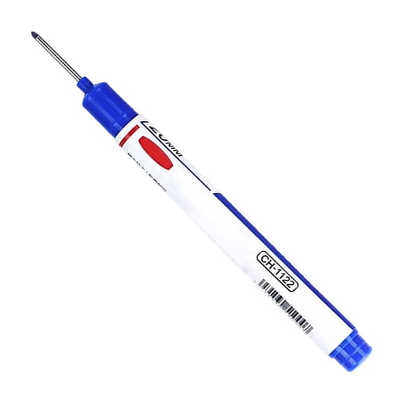 Long Nose Markers,Blue Deep Hole Marker Pens, Waterproof Construction Markers, Fine Point Woodworking Pens, Quick Dry Permanent Markers for Metal, Plastic, Concrete, Glass, DIY Projects