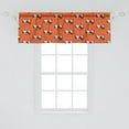 thumbnail image 2 of Ambesonne Puppy Window Valance, Repeating Pattern of Cartoon Dog with Collar, Curtain Valance for Kitchen Bedroom Decor with Rod Pocket, 54" X 18", Vermilion Dark Taupe, 2 of 2