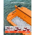 thumbnail image 3 of VEVOR Floating Cooler, 40 QT Floating Ice Chest with Dry Storage & Tow Rope, Premium LLDPE Amphibious Drink Cooler for Water & Land, Cruise Smoothly Stable on Lake, River, Pool, Beach, Kayak, Orange, 3 of 9