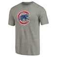 thumbnail image 2 of Men's Ash Chicago Cubs Distressed Team Tri-Blend T-Shirt, 2 of 3