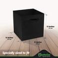 thumbnail image 3 of NEATERIZE 13x13 Large Storage Cubes (Set of 8). Fabric Storage Bins with Dual Handles | Cube Storage Bins for Home & Office | Foldable Cube Baskets for Shelf | Closet Organizers & Storage Box (Black), 3 of 7