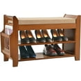 thumbnail image 2 of AOPEC 2 Tier Shoe Bench, Bamboo Shoe Rack Bench, Shoe Storage Bench Organizer for Entryway Hallway Living Room, 2 of 9