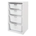 Your Zone Kids Sliding Bin Organizer with 4 Storage Bins, White