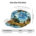 thumbnail image 2 of Flat Bill Trucker Hats for Women Men - Green Tractor Field Adjustable Flat Baseball Cap Snapback Hats Dad Hats for Men, 2 of 7