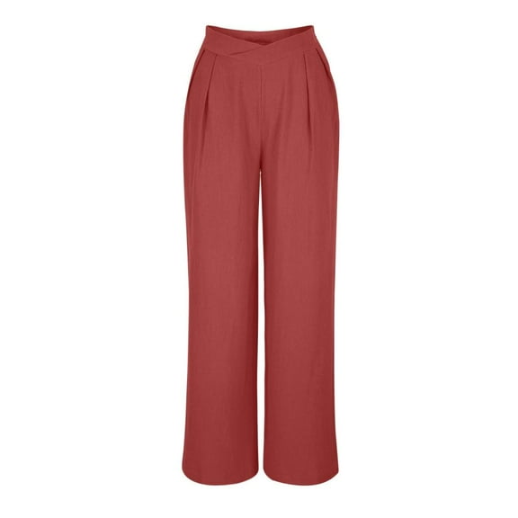 Patlollav Womens Solid Wide Leg Palazzo Lounge Pants Casual Straight Leg High Waist Stretch Pants