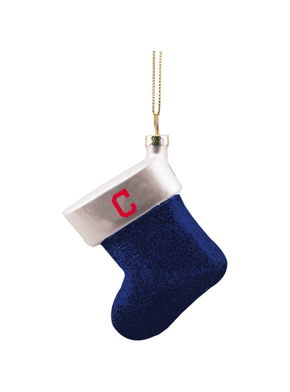 Cleveland Indians Stocking Blown Glass Ornament