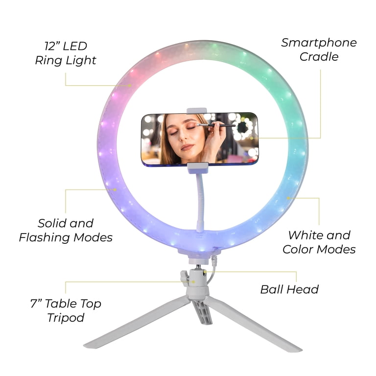 12-Inch Full Color Ring Light with Tabletop Tripod photo 4