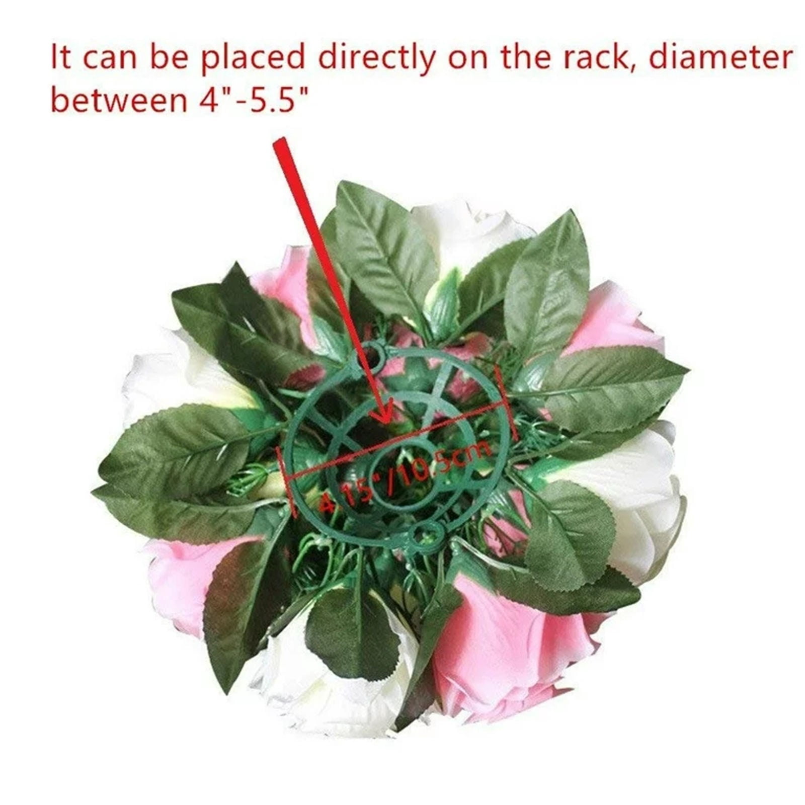 2-Pack White Powder-Coated Silk Flower Ball – Miyuadkai Simulation Silk Flower Ball for Wedding Car Staircase Decoration, Main Table Centerpiece Wedding Props