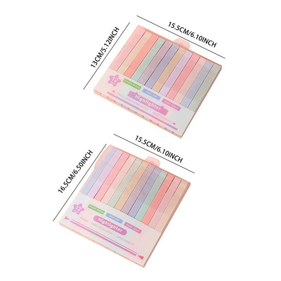 Xechzx Pastel Highlighters, Drawing Pens, 12Pcs Aesthetic Highlighters, Single Headed Set with Soft Pen Tip Highlighters and Pens, Assorted Mild Colors, Easy to Hold
