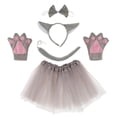 thumbnail image 2 of Conjunto de Disfraz de Ratón Animal para Niñas Diadema Tails Bow Tie Guantes Cosplay Props , Lobo, 2 of 9