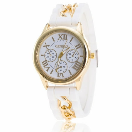 Women Silicone Roman Literally Fake 3-eyed Lady Chain Watch Fashion Wristwatch (The Best Fake Watches)