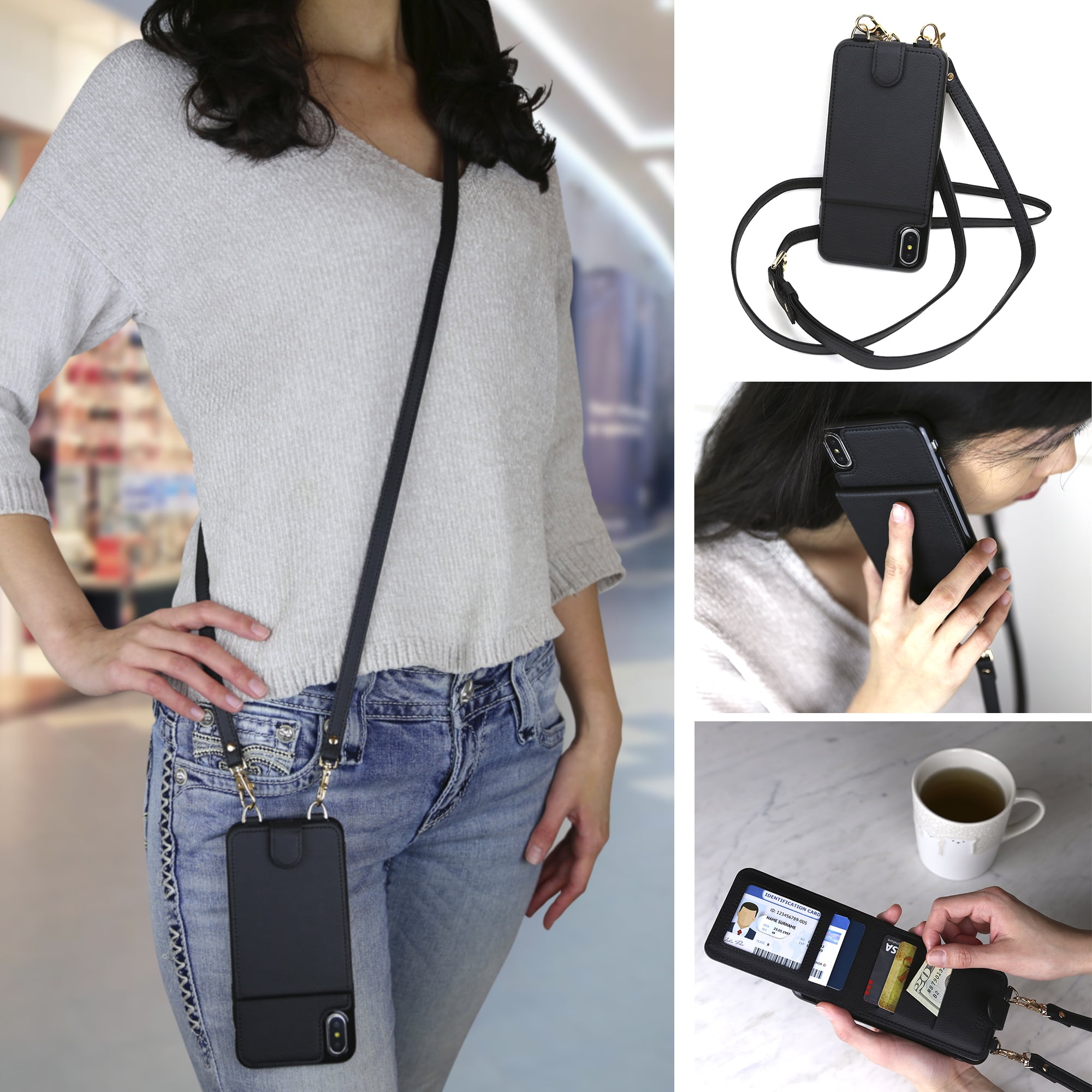 cell phone wallet with crossbody strap