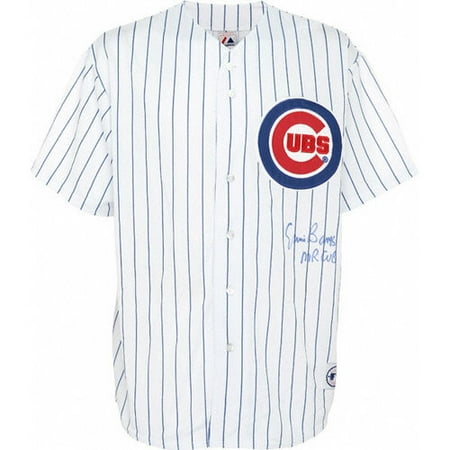 MLB - Ernie Banks Chicago Cubs Autographed White Jersey with "MR CUB" Inscription