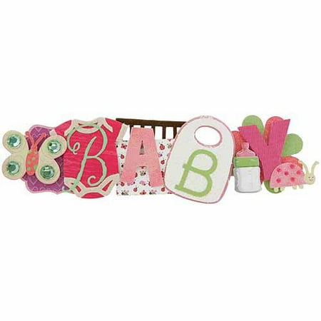 Karen Foster Baby Girl Stacked Statement Sticker, 2.5" x 9"
