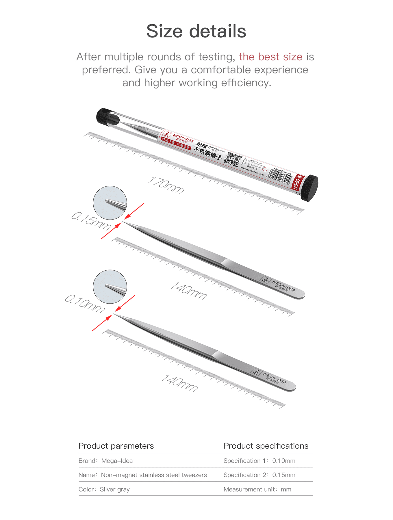 Replacement Tweezer 0.10MM (Qianli / Mega-IDEA)