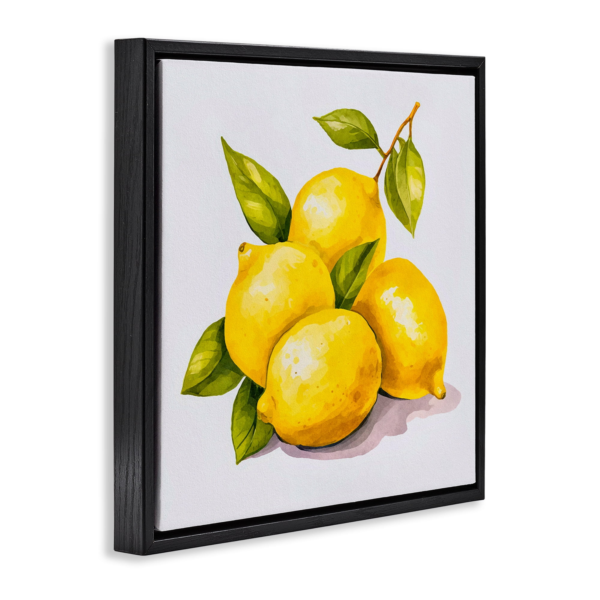 Stupell Industries Lemon Delights Fruit Food & Beverage Painting Black Floater Framed Canvas Art Print Wall Art, 18 x 18
