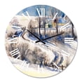 thumbnail image 2 of Designart 'Country Road In Winter Times I' Traditional Wall Clock, 2 of 5