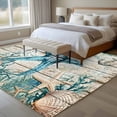thumbnail image 4 of 5'x8' Area Rugs, Teal Starfish Coastal Indoor Outdoor Area Rug for Living Room Bedroom, Summer Beach Nautical Retro Washable Bathroom Rugs Kitchen Floor Carpet Mats Home Decor Aesthetic, 4 of 8
