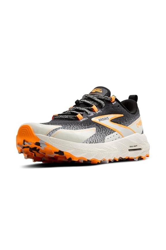 Mens Cascadia 18 Mountain Trail Running Shoe - Black/Blue Wash/Orange - 8 Medium