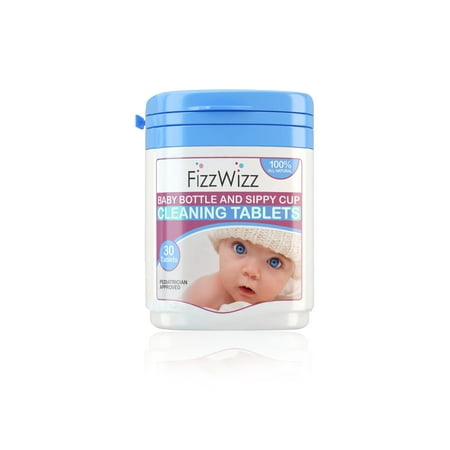 FizzWizz All-Natural Cleaning Tablets for Baby Bottles and Sippy Cups, 30-Count