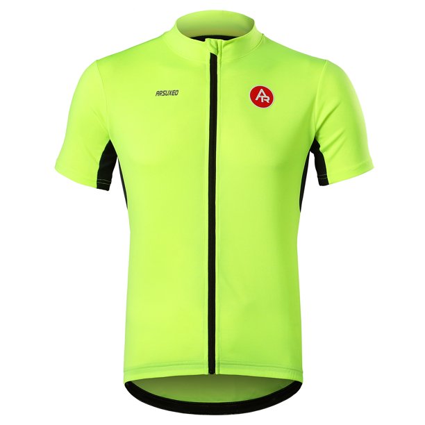 Camiseta de manga corta de ciclismo de secado rápido para hombre para Fitness entrenamiento atlético Arsuxeo Verde/2XL