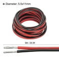 thumbnail image 2 of Cable eléctrico de 2 conductores de 10 gauge Uxcell 29.5FT rojo negro cobre estañado / flexible / silicona, 2 of 6